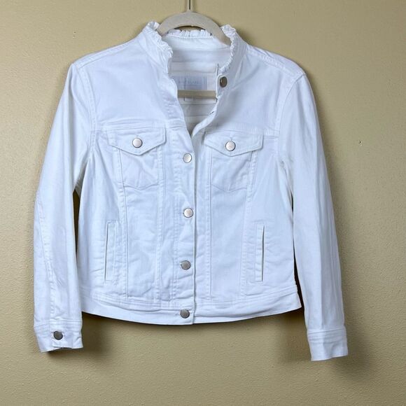 White Label Jacket Top Denim White Size 6 - Picture 3 of 8